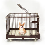 YES4PETS Large Brown Pet Dog Cage Cat Rabbit Crate Kennel With Potty Pad And Wheel V278-DPP03-XL-03-BROWN