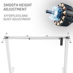FORTIA Sit Stand Standing Desk, 120x60cm, 72-118cm Height Adjustable, 70kg Load, Black style/White V219-ADKSSTFOBKWT2A
