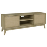 Grevillea ETU Entertainment TV Unit 164cm Solid Acacia Wood Rattan 2 Door -Brown V315-VOD-MALM-04