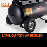 UNIMAC 8HP Air Compressor 115PSI 120L Petrol Powered Industrial Air Conditioning V219-UMACTL04A