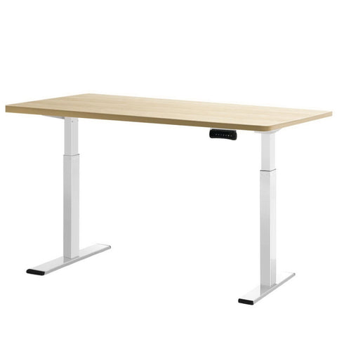 Artiss Standing Desk Motorised Dual Motor 140CM White Oak HASD-268-WHDF-NTDB-140