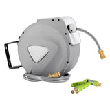 Water Hose Reel 20M Retractable Auto Rewind Garden Brass Spray Gun HR-WA-AUTO-20M-MTL