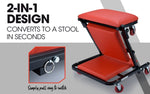 BULLET Folding Creeper Mechanics Stool Seat Trolley Garage Mechanic Workshop V219-ATOCRPBULA1RD