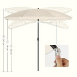 SONGMICS Beach Umbrella Portable Octagonal Polyester Canopy Beige V227-8498715003061