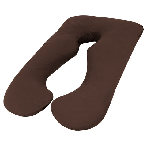 Woolcomfort Aus Made Maternity Pregnancy Nursing Sleeping Body Pillow Pillowcase Included Chocolate V535-PREG-PILLOW-BUNDLE-CHO