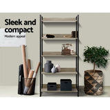 Artiss Bookshelf 5 Tiers - NOE Black and Oak MET-DESK-574C-5S-BK-OA