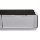 TV Cabinet with 3 Storage Drawers With High Glossy Assembled Entertainment Unit in Black & White V43-TVC-MET-B&W