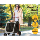 i.Pet Pet Stroller Dog Pram Large Carrier Cat Travel Foldable Strollers 4 Wheels Trolley PET-STROLLER-112-BW