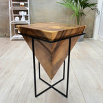 Pyramid Side Table/Corner Stool/Plant Stand Raintree Wood Natural Finish V574-RTF-PYRAMIDNAT