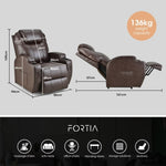 FORTIA Electric Massage Lift Recliner Chair Faux Leather 8 Point Massage Heating, Dark Crimson V219-HECLCRFOB3DC