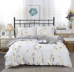 Reversible Design Queen Size White Duvet Quilt Cover Set V493-MQ-461A