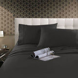 Kingtex 300TC Cotton Sheet Set Charcoal Single V442-KIT-SHEETS-300TCHOTEL-CHARCOAL-SB