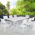 Percy 2pc Set Outdoor Dining Table Chair Aluminium Frame White V315-VOUT-ISLA-12-2PC-KIT