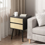 Sarantino Ivan Bedside Table Night Stand - Black/Natural TBL-707-5TZ-BKN