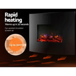 Devanti Electric Fireplace Fire Heater 2000W EFL-B-159-2000-BK