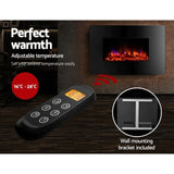 Devanti Electric Fireplace Fire Heater 2000W EFL-B-159-2000-BK