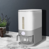 TOQUE Cereal Dispenser Auto Grain Case Storage Box Food Rice Container 12L Grey AB0403-GY