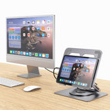mbeat Stage S12 Rotating Laptop Stand with USB-C Docking Station - Space Grey V186-MB-STD-S12GRY