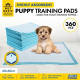Pet Basic 360PCE 60cm Puppy Training Pads Highly Absorbent 5 Ply Design V293-167500-360