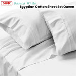 500TC Ramca White Egyptian Cotton Sheet Set Queen V442-ABR-SHEETS-500TCRAMCA-WHITE-QS