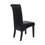 2x Wooden Frame Black Leatherette Dining Chairs with Solid Pine Legs V43-DC-SWI-BLN