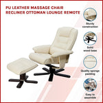 PU Leather Massage Chair Recliner Ottoman Lounge Remote V63-771955