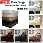 Ramesses 1000TC American Pima Cotton Plain Design Sheet Set Linen King V442-KIT-SHEETS-PIMAPLAIN-LINEN-KI