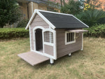 YES4PETS XL Timber Pet Dog Kennel House Puppy Wooden Timber Cabin With Door Grey V278-PDK-111-GREY
