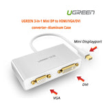 UGREEN 3-in-1 Mini DisplayPort to HDMI&VGA&DVI converter - white V28-ACBUGN10438