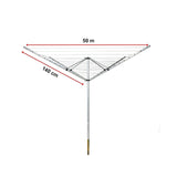 4 Arm Rotary Airer Outdoor Washing Line Clothes Dryer 50m Length V63-836191