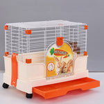 YES4PETS Small Orange Pet Rabbit Cage Guinea Pig Crate Kennel With Potty Tray And Wheel V278-BP205-ORANGE