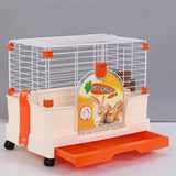 YES4PETS Small Orange Pet Rabbit Cage Guinea Pig Crate Kennel With Potty Tray And Wheel V278-BP205-ORANGE