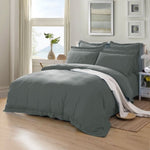 1000TC Tailored Super King Size Quilt/Duvet Cover Set - Charcoal V493-SK-11