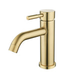 2020 New slim round style basin mount tap low faucet matte black tap mixer spout V549-LOWGOLD