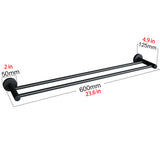 Luxurious Brushed Nickel Stainless Steel 304 Towel Rack Rail - Double Bar 600mm V549-600SSDBLTOWCHROME