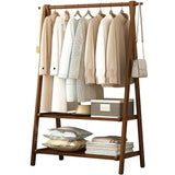 Portable Clothes Rack Coat Garment Stand Bamboo Rail Hanger Airer Closet V63-838131