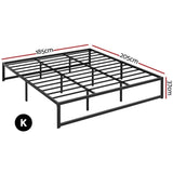 Artiss Bed Frame King Size Metal Frame TINO MBED-C-TINO-K-BK