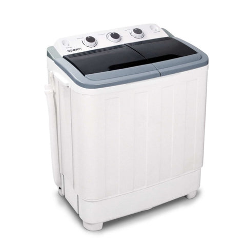 Devanti Portable Washing Machine Twin Tub 5KG White PWM-T-98-WH