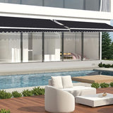 Outdoor Folding Arm Awning Retractable Sunshade Canopy Black 4.0m x 2.5m V63-842761