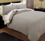 Kingtex Pintuck Quilt Cover Set Linen Double V442-KIT-QUILTCS-PINTUCK-LINEN-DS