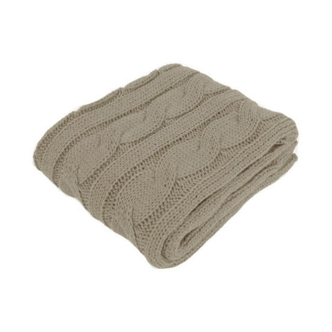 Hudson Latte Knitted Throw Rug V442-ATX-THROW-HUDSON-LATTE-RE