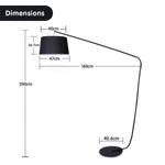 Sarantino Metal Arc Floor Lamp in Black Finish with Linen Taper Shade LMP-MLM-447