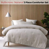 Vintage Design Homewares Reflections Natural 3 Piece Comforter Set Queen V442-HIN-COMFORTER-REFLECTIONS-NATURAL-QS