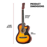Karrera 38in Pro Cutaway Acoustic Guitar with Bag Strings - Sun Burst CC38-PRO-3TS