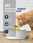 YES4PETS Ceramic Electric Pet Water Fountain Dog Cat Water Feeder Bowl Dispenser V278-PWC-105C