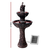 Gardeon Solar Water Feature Tier Fountain with Pump Kit Bird Bath 106CM Peacock FOUNT-PEACOCK-BK