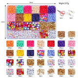 12 Colors 4000pcs DIY Ceramic Loose Bead Set 6mm Flat Round Polymer Clay Beads Jewelry Making Kit V571-728040811195