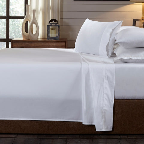 Royal Comfort - 250TC 100% Organic Cotton 4 Piece Sheet Set - Double - White ABM-205355