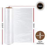 500mm x 400m Stretch Film Pallet Shrink Wrap 4 Rolls Package Use Plastic Clear SF-50X400-4-TP