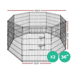 i.Pet 2x36" 8 Panel Dog Playpen Pet Fence Exercise Cage Enclosure Play Pen PET-DOGPLAYPEN-36X2